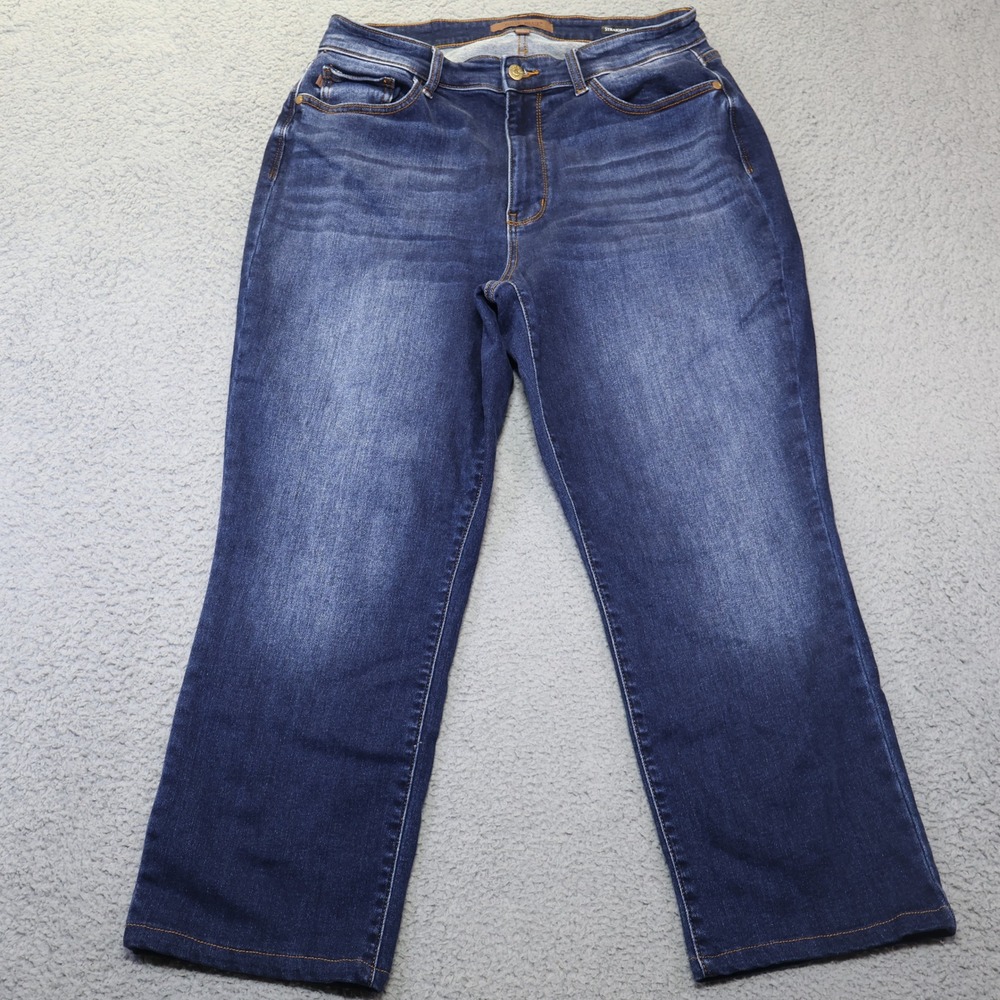 Judy Blue Straight Fit Dark Wash High Rise Jeans 16W JB82631DK-PL Stretch Denim